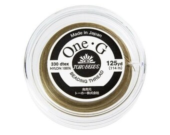 Toho One-G 0.2mm 125yd Beading Thread Sand Ash Nylon Durable for Jewelry Making Beading DIY Waxed Strong Made in Japan