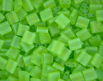 5g Miyuki Tila Japanese Glass Beads 5x5mm 9143FR Matte Transparent Chartreuse AB Jewelry Making High-quality Glass Beading DIY Supply