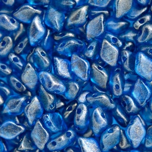 10g Matubo GemDuo Czech Seed Beads 5x8mm Halo Celestial Blue High Quality Two-Hole Glass Beads for Jewellery Making Beading Czech