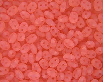 10g Matubo SuperDuo Czech Seed Beads 2.5x5mm Opal Pink Matte Two-Hole High Quality for Jewelry Making Beading Czech