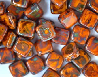 Czechmates タイルチェコビーズ 6 x 6 mm コバルトスクエア 2穴 