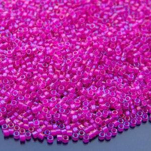 5g TOHO 11/0 Aiko Japanese Seed Beads 2mm 790 Ins Color Cryst/Fuchsia Lined High Quality Glass Beads Japan Jewelry Making