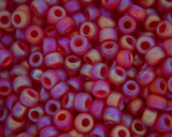 10g MIYUKI 6/0 Round Japanese Seed Beads 4mm 9141FR Matte Transparnet Red AB Seed Beads Jewelry Making High-quality Beading