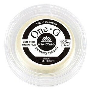 Toho One-G 0.2mm 125yd Beading Thread Cream Nylon Durable for Jewelry Making Beading DIY Waxed Strong Made in Japan