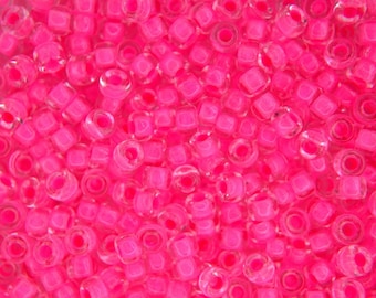 10 g Matubo 6/0 Runde tschechische Rocailles 4 mm Neonpink gefüttert Beste Qualität Schmuckherstellung Hochwertige tschechische Perlen