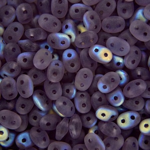 10g Matubo SuperDuo Czech Seed Beads 2.5x5mm Transparent Tanzanite Ab Matte Two-Hole High Quality for Jewelry Making Beading Czech