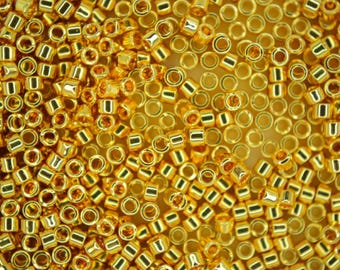 7.2g Miyuki 11/0 Delica Japanese Seed Beads 1.6mm Db031 Gold 24k Plated Jewelry Making High-quality Beading