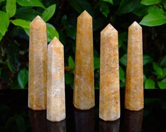 Złoty kwarcowy obelisk mocy, polerowana wieża kryształowa, naturalny kamień szlachetny, kamień leczniczy czakry, kryształ energetyczny, wzmocnienie, darmowa dostawa w Wielkiej Brytanii