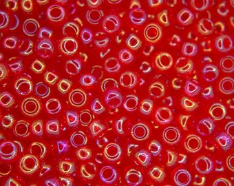 10g MIYUKI 6/0 Round Japanese Seed Beads 4mm 9254D Transparent Dark Red AB Seed Beads Jewelry Making High-quality Beading