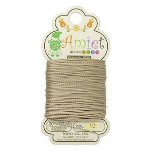 Toho Amiet Beading Thread Khaki Nylon Cord 0.55mm 20 Meters 22 Yards Fine Jewelry Making Stringing Craft Supply Beading Beadwork Emboidery