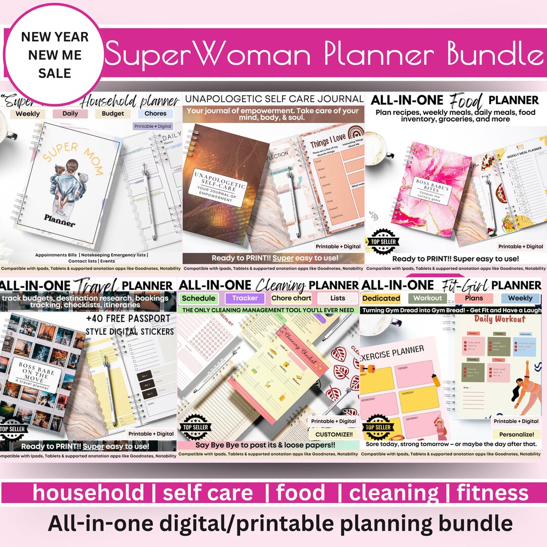 2024 Digital Planner Bundle Printable 2024 Planning Bundle Self Care ...