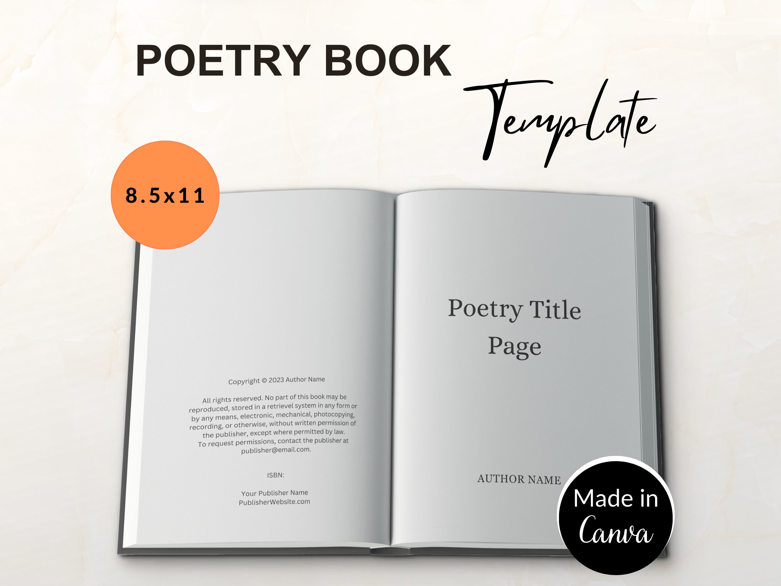 Poetry Book Template 8.5x11, KDP Poetry Book Interior, Selfpublishing Poetry Book Template 8.5x11, KDP Poetry Book Interior, Selfpublishing