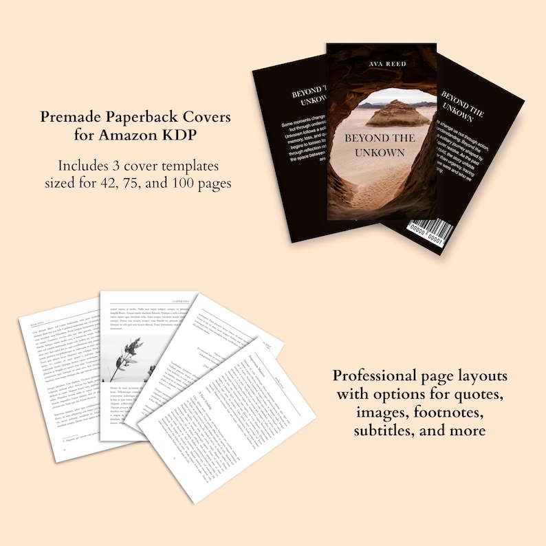 5.5x8.5 Book Template KDP, Editable Canva Interior and Cover With Bleed ...