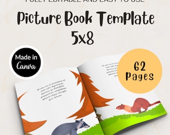 Picture Book Template 5x8, Editable Canva Children’s KDP Interior Design