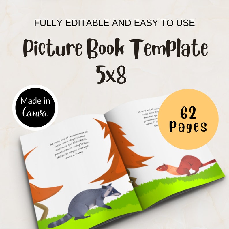 Picture Book Template 5x8 Amazon KDP Canva Template Childrens Book
