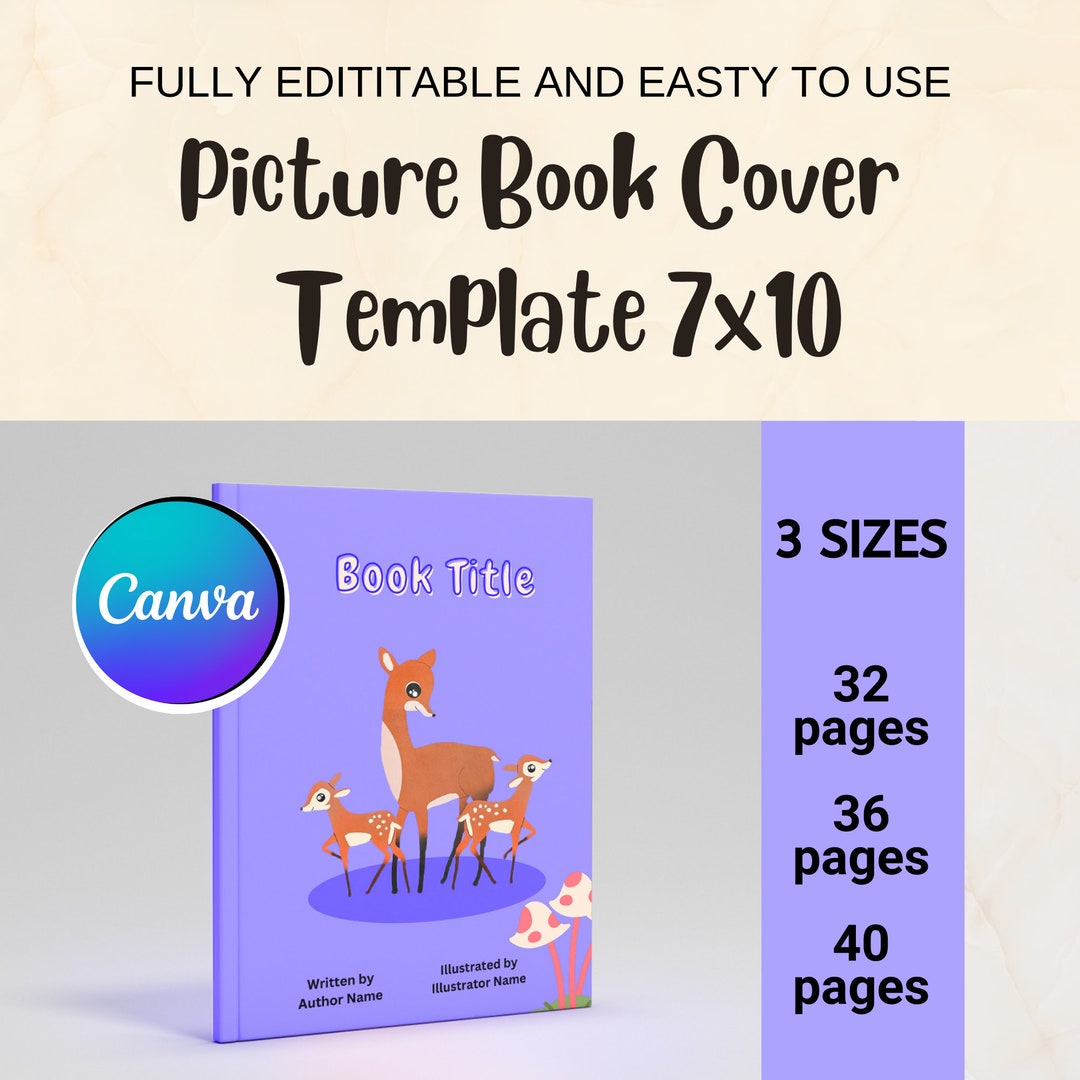 Amazon KDP Children's Book Cover Template 7x10 Canva Etsy