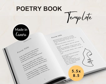 Poetry Book Template 5.5x8.5 KDP, Canva Poem Book Template, Interior Poetry Book KDP Template, Self-Publishing Poetry Book Interior