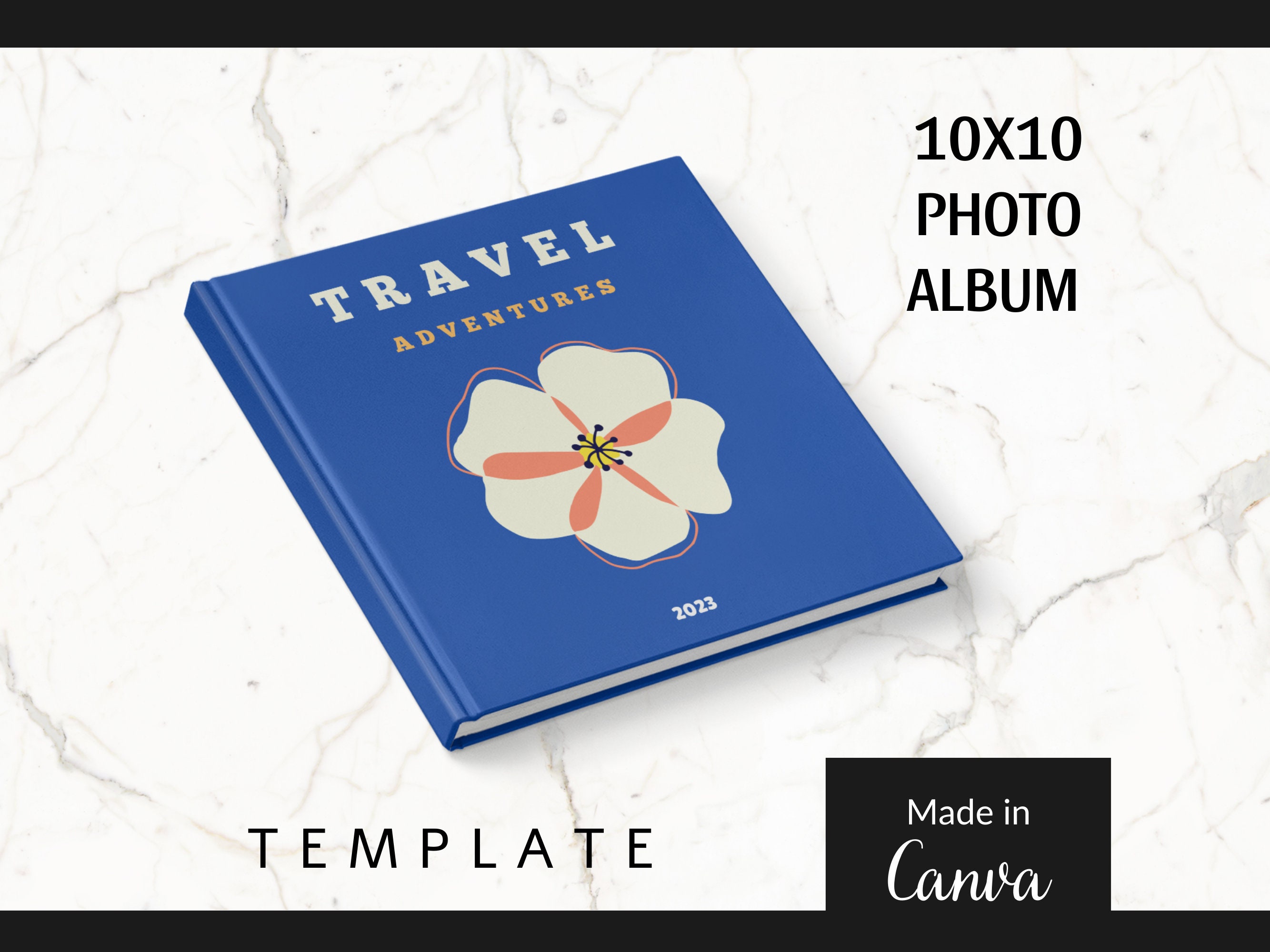 Digital Photo Album Template 10x10, Canva Scrapbook Coffee Table Book Design
