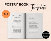 Poetry Book KDP Template 5x8, Paperback & Hardcover Book Interior, 5 x 8 inch Poetry KDP Book Interior, Self-publishing Poem Book Template
