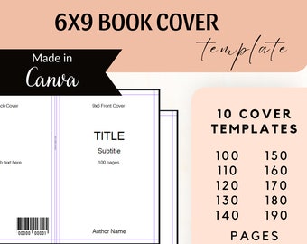 KDP-omslagsjablonen 6 x 9, 100-190 pagina's, Amazon kdp paperback-boekomslagsjabloon, boekomslagontwerp, KDP-omslagsjabloon, canva-boekomslag