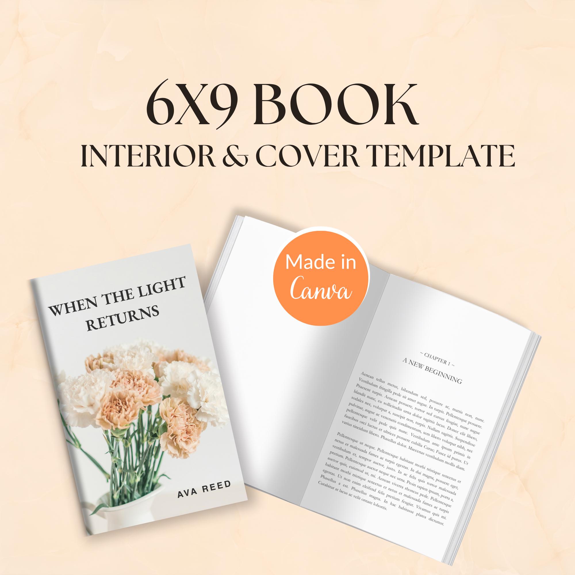 6x9 KDP Book Template, Editable Canva Interior and Covers With