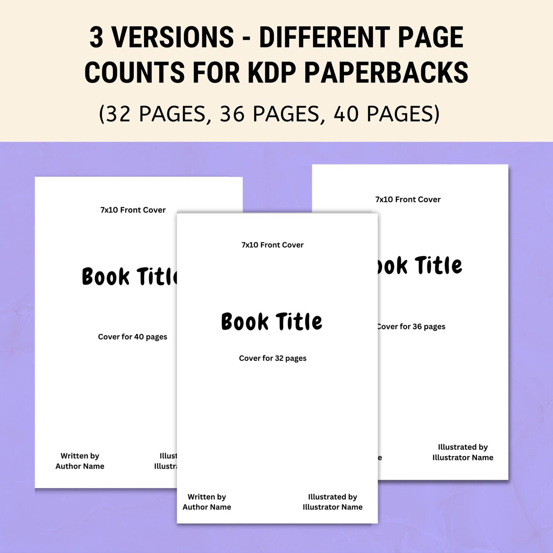 Amazon KDP Children's Book Cover Template 7x10 , Canva Cover Template