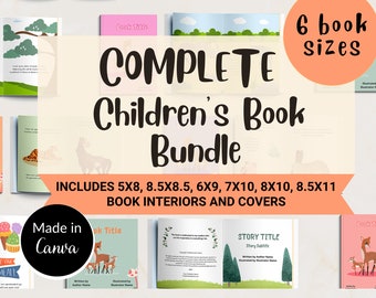 Picture Book Template KDP Bundle, 8.5x8.5, 5x8, 6x9, 8x10, 7x10, 8.5x11, Canva Child Book Template KDP Cover Interior, KDP Kid Book Template
