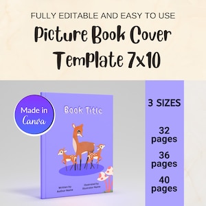 Modèle de couverture de livre pour enfants Amazon KDP 7 x 10 pouces, modèle de couverture en toile, conception de couverture de livre pour enfants, modèle de couverture de livre pour enfants KDP modifiable