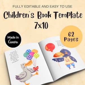Modello Canva per libro per bambini 7x10" / Modello libro Amazon KDP / Modello libro Canva per autori / Libro illustrato / Modello libro per bambini per KDP