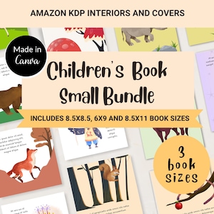 Children’s Book Template Bundle, Editable Canva KDP Picture Book Interiors & Covers (8.5x8.5, 6x9, 8.5x11)