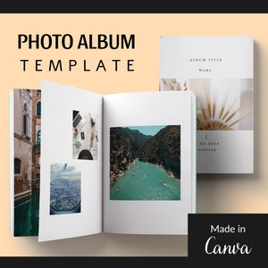 Travel Photo Album Template, Canva custom photo album 8.5x11, Magazine Photo Album Template, Photo Book, Digital Scrapbook Coffee Table Book