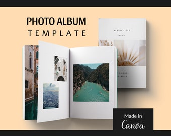 Travel Photo Album Template, Canva custom photo album 8.5x11, Magazine Photo Album Template, Photo Book, Digital Scrapbook Coffee Table Book