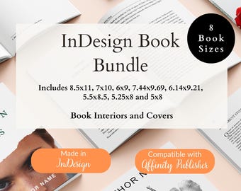 InDesign Book Templates KDP Bundle, Cover Design and Interior Layouts, Novel Template