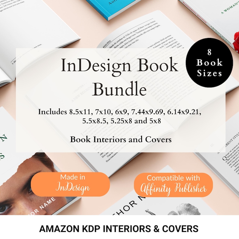InDesign Book Templates KDP Bundle, Cover Design and Interior Layouts, Novel Template image 1
