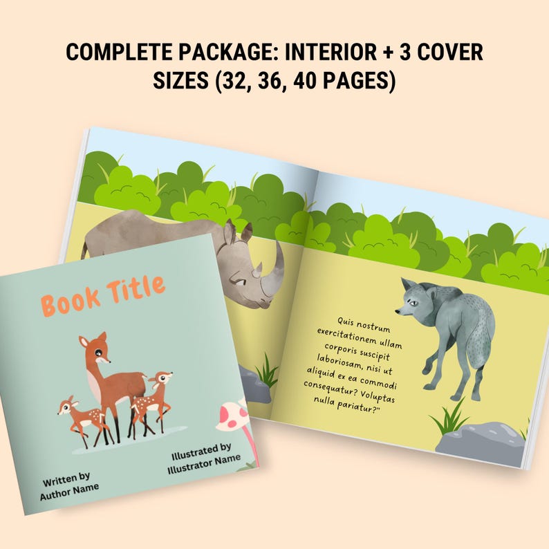 Children's Book Template 8.5x8.5, KDP Canva Template, Picture Book Design, Editable Book Template Canva Layout Editable Kid Book Interior image 3