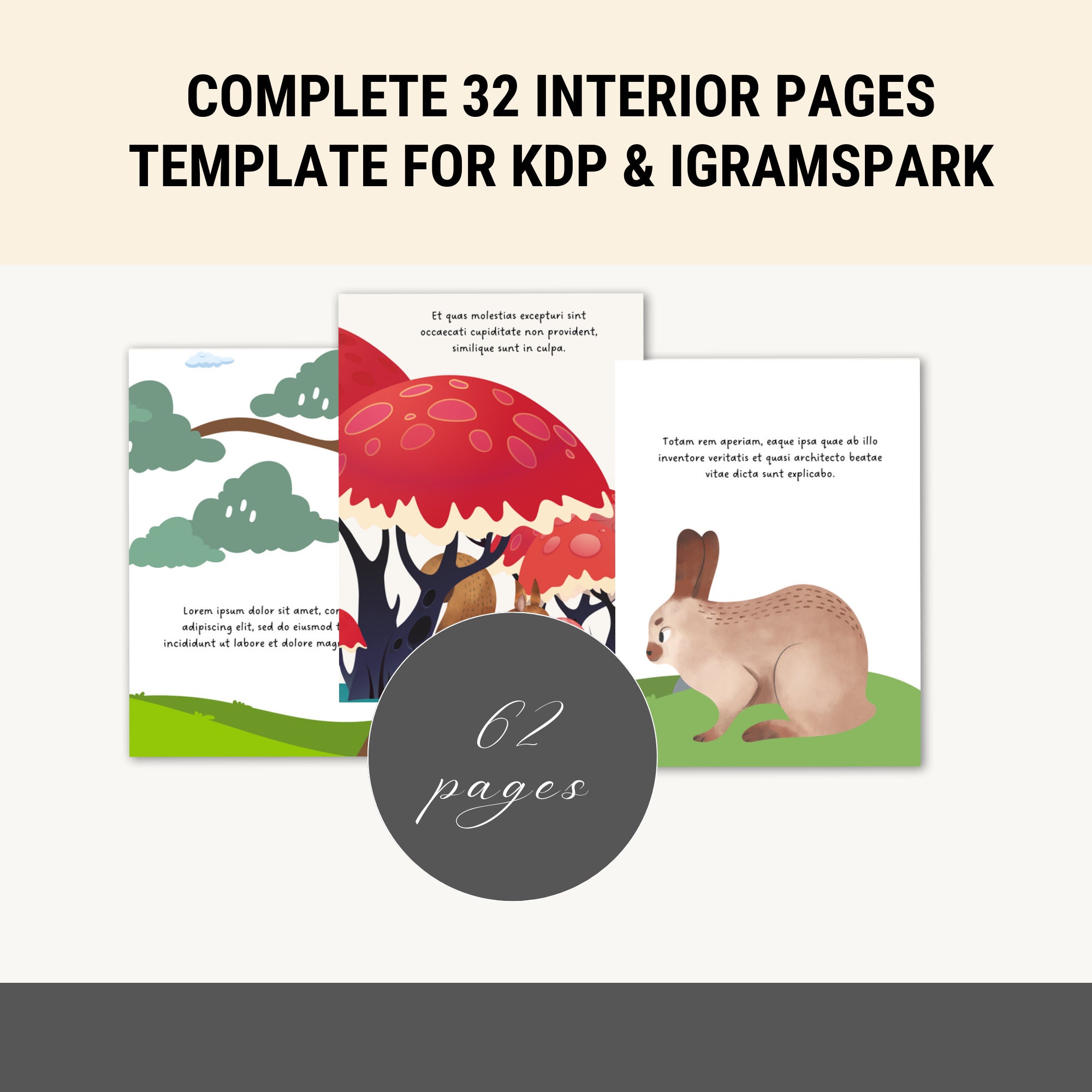 Children's Book Template 8x10 Amazon KDP Canva Template Children's Book Print Template Editable