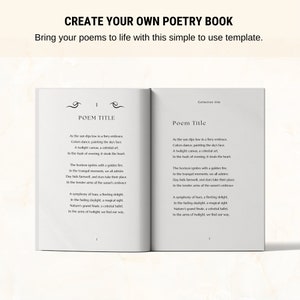 Poetry Book Template 5 5x8 5 KDP Canva Poem Book Template Interior