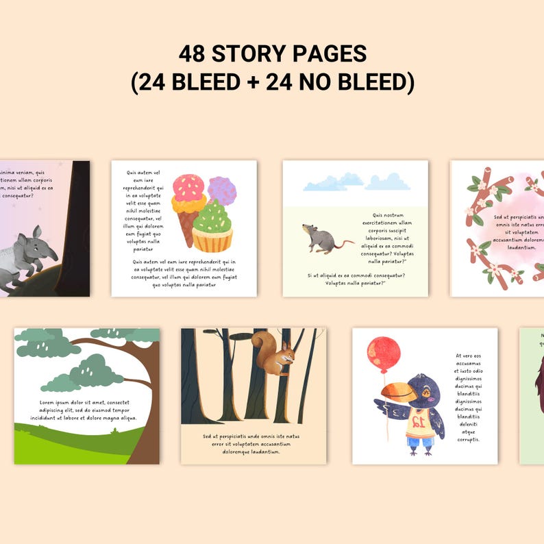 Children's Book Template 8.5x8.5, KDP Canva Template, Picture Book Design, Editable Book Template Canva Layout Editable Kid Book Interior image 10