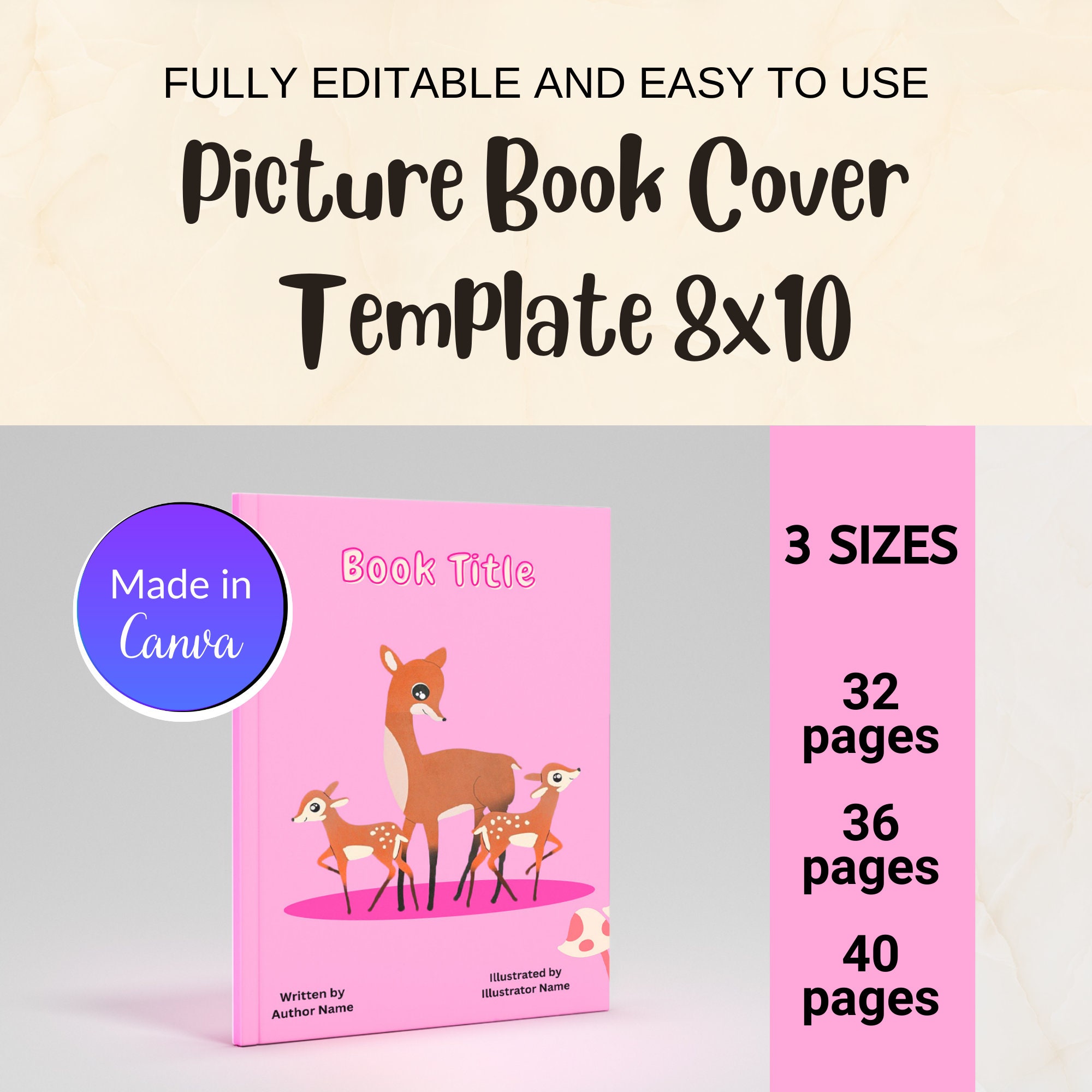 Amazon KDP Childrens Book Cover Template 8x10 Picture Book Cover Design Amazon KDP Childrens Book Cover Template 8x10 Picture Book Cover Design