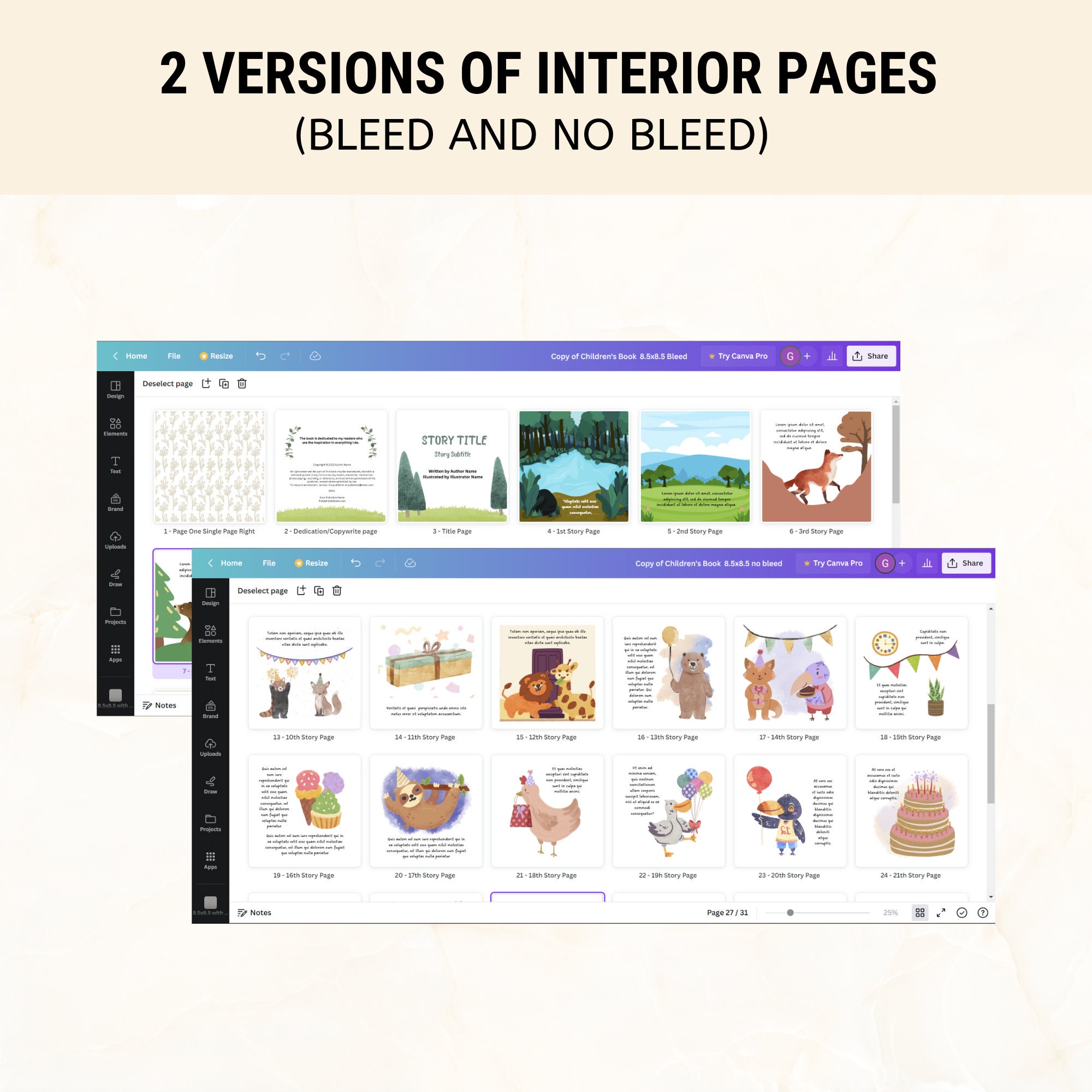 Children's Book Template 8.5x8.5 KDP Canva Template - Etsy UK