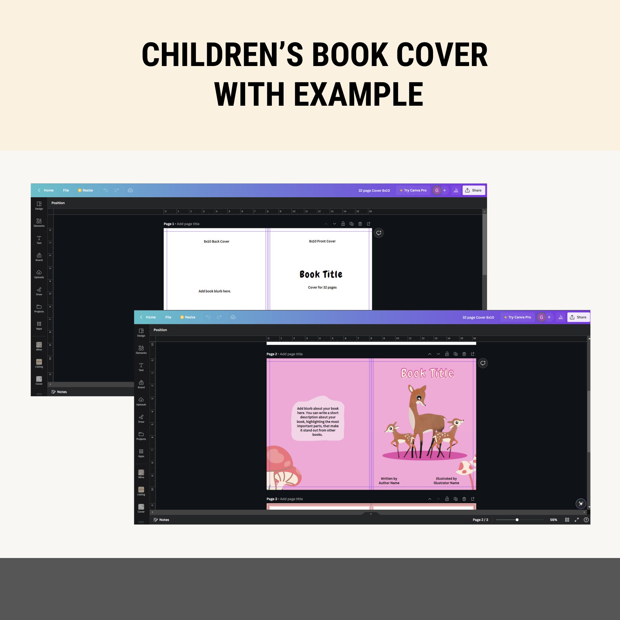Amazon KDP Childrens Book Cover Template 8x10 Picture Book Cover Design Amazon KDP Childrens Book Cover Template 8x10 Picture Book Cover Design