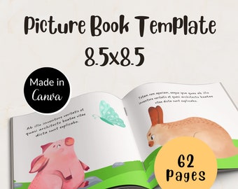 Children's Book Template 8.5x8.5” KDP Canva Template Picture Book Design Editable Book Template Canva Layout Editable Kid Book Interior