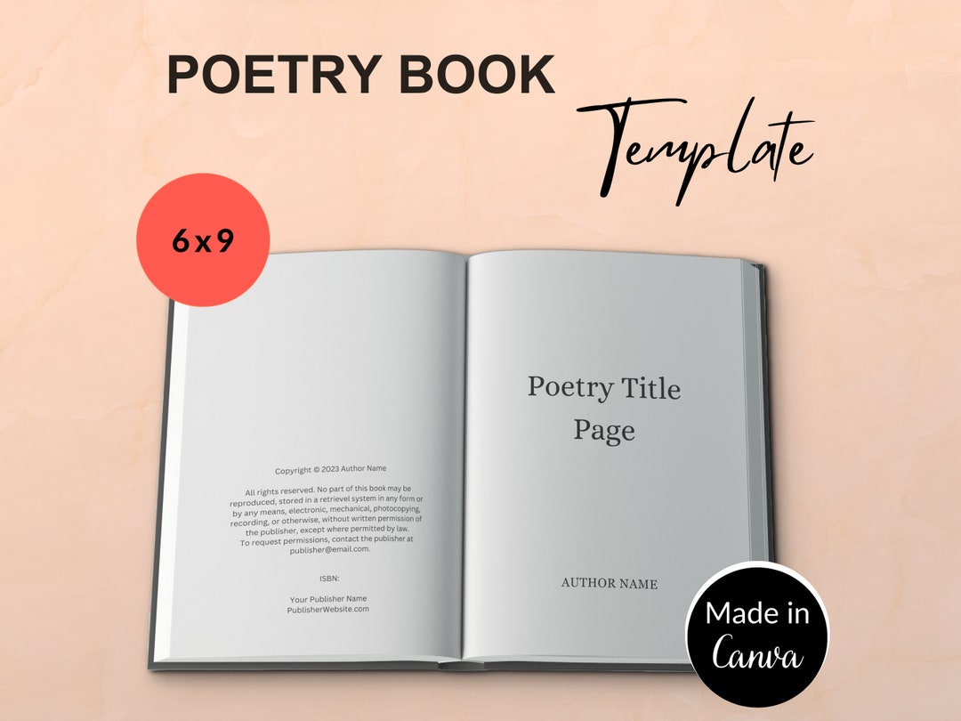 KDP Poetry Template 6x9 Book, Canva Poetry Template, Amazon KDP Self KDP Poetry Template 6x9 Book, Canva Poetry Template, Amazon KDP Self