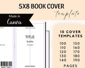 5x8 Amazon KDP Book Cover Template, Premade Canva Templates for Books, Journals, Planners, Customizable Book Cover Sizes 100-190 Page Count