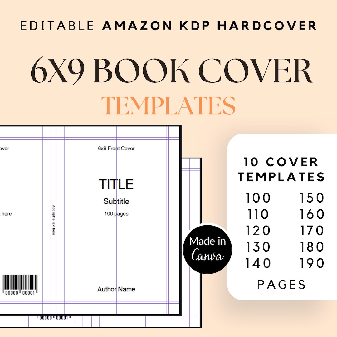 6x9 KDP Hardcover Book Template, KDP Template Canva, Canva KDP