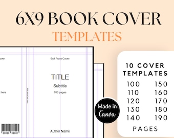 6x9 KDP Hardcover Book Template, KDP Template Canva, Canva KDP Cover Templates, 100-190 Editable Pages, Canva Hardcove Book Cover Design