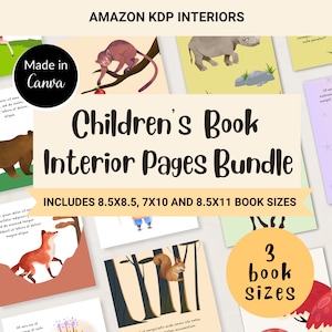 Gabarit de livre pour enfants BUNDLE KDP 8,5 x 8,5 7 x 10 8,5 x 11 | Modèle de livre de poche pour enfants KDP personnalisé | Modèle d'autoédition de livre modifiable