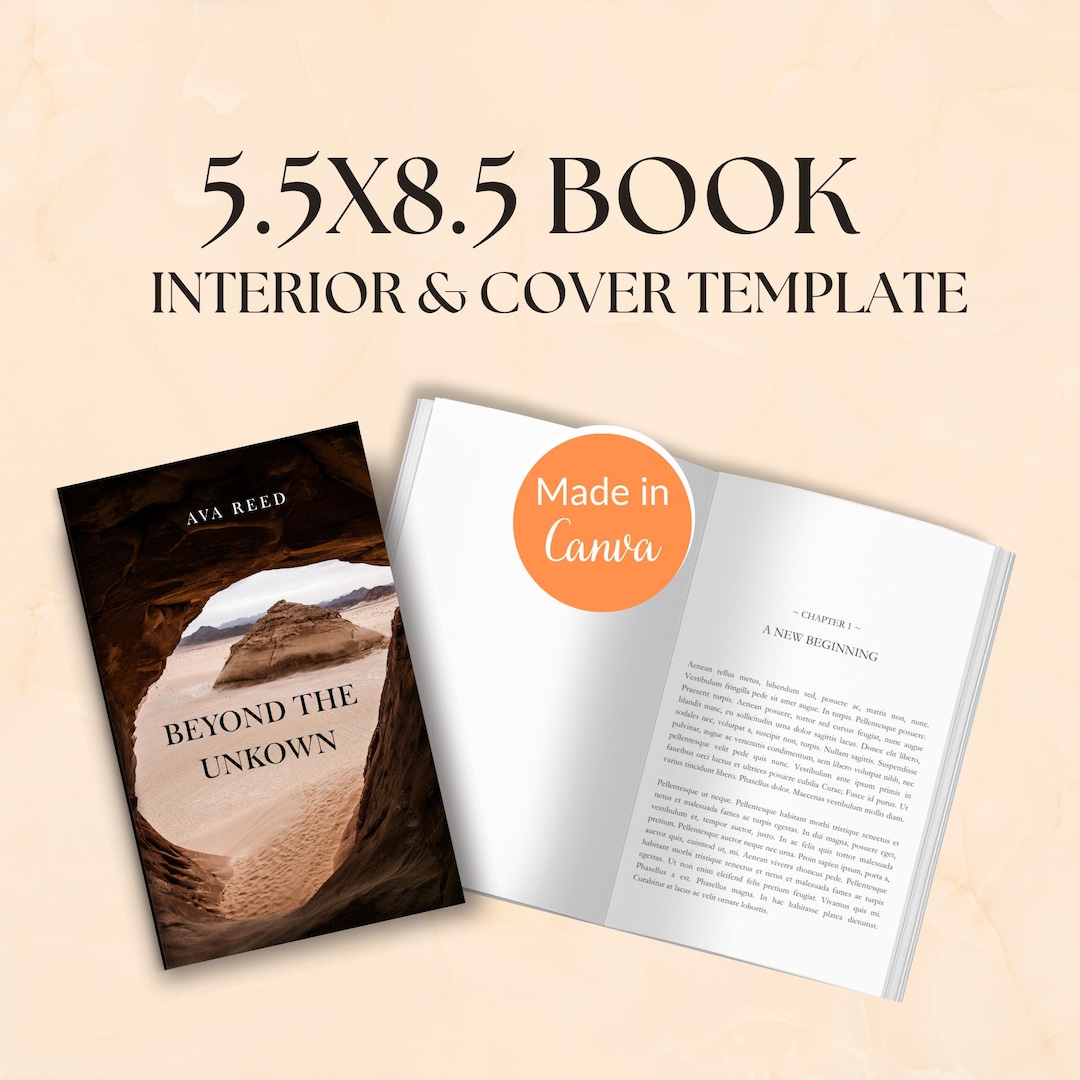 5.5x8.5 Book Template KDP, Editable Canva Interior and Cover With Bleed ...