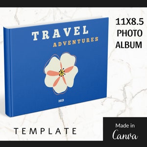 Travel Photo Book Canva Template 11x8.5 Landscape Album, Memory Book Photo Album Template, Custom Digital Photo Album Template, Travel Album
