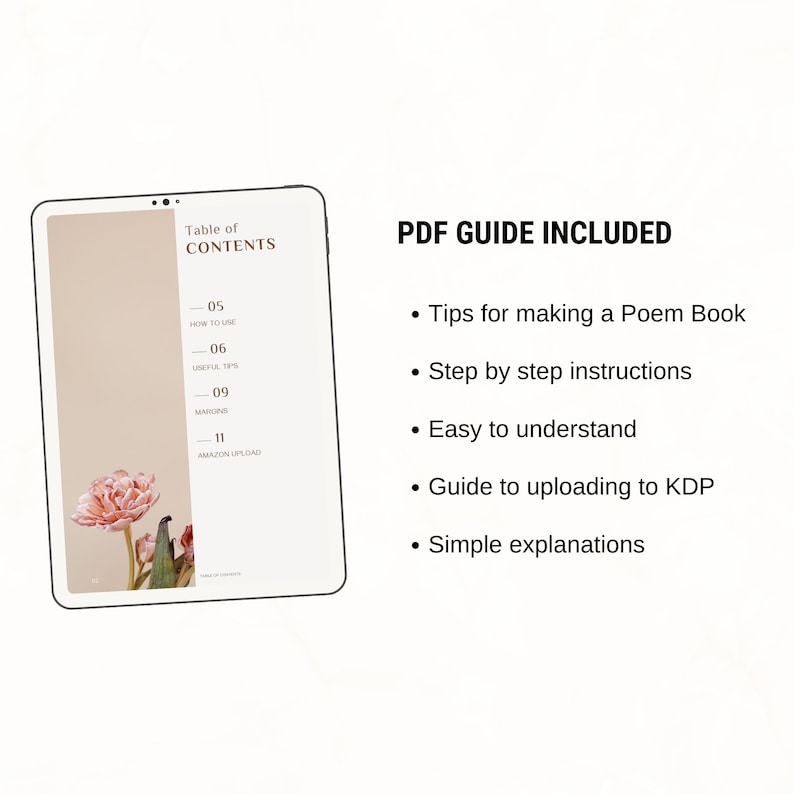 Poetry Book KDP Template 5x8, Paperback & Hardcover Book Interior, 5 X ...
